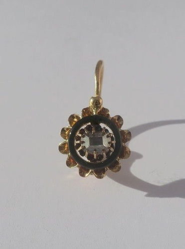 Boucles d'oreilles Mono boucle d’oreille dormeuse provençale XIXe en or rose et diamant 58 Facettes