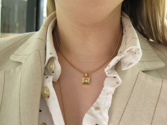 Collier collier pendentif CHOPARD happy  icons or jaune 18k diamant 0.05ct 58 Facettes 267593