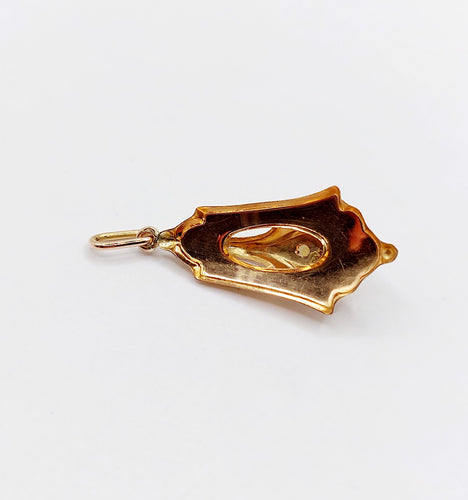 Pendentif Pendentif or rose et or jaune orné d'une perle (circa 1900) 58 Facettes A06293