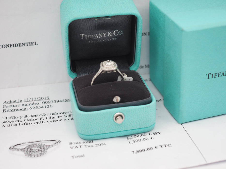 Bague 52 TIFFANY & CO. - Bague Soleste platine et diamants 58 Facettes