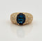 Bague 59 Bague en or jaune saphir ovale et diamants 58 Facettes