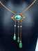 Collier Collier or jaune turquoises et perles fines, époque 1900 58 Facettes AB368