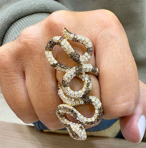 Bague serpent en or 18 carats et diamants