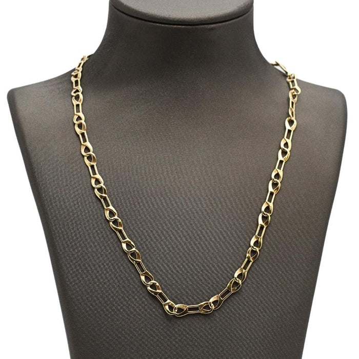 Collier chaîne alternée solide en or jaune 58 Facettes D363722