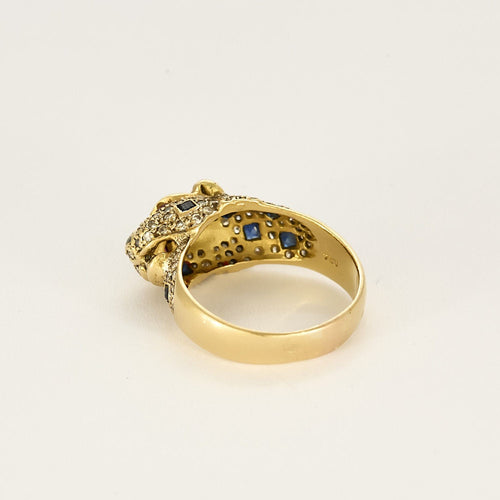 Bague 57 Bague animalière en or jaune, diamants, rubis et saphirs 58 Facettes B250565