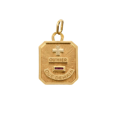Pendentif AUGIS - Médaille sentimentale en or jaune 58 Facettes GU112