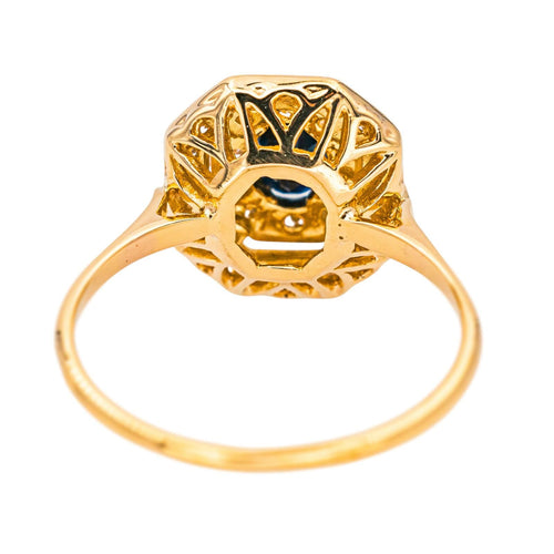 Bague Or rose Saphir, Diamant