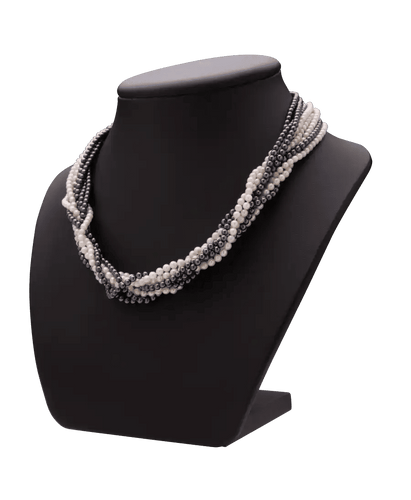 Collier Prestige Or 18K Perle blanche Perle noire