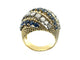 PIAGET. Bague vintage or jaune 18K, saphirs et diamants