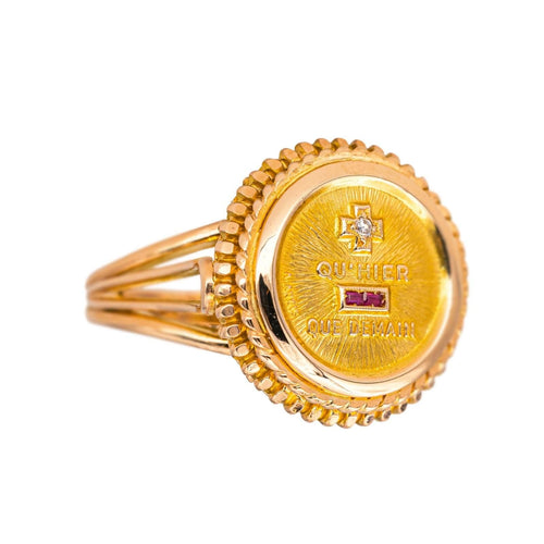 Bague 56 Augis Bague Plus qu'hier - que demain Or rose, Or jaune Diamant, Rubis 58 Facettes 4678226RV