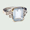 Bague BAGUE EN OR 18 KT DESIGN CONTEMPORAIN avec DIAMANTS et AIGUE-MARINE 58 Facettes Q842 (871)
