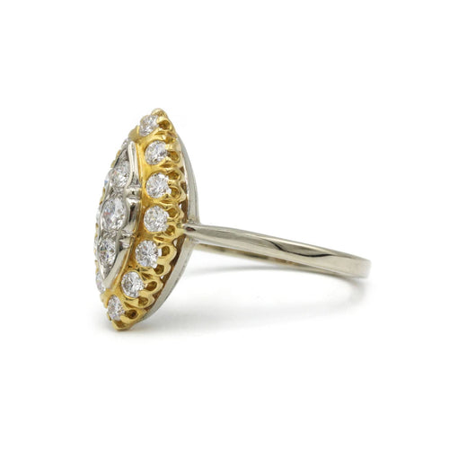 Bague 55 Bague - Or jaune et blanc et diamants 58 Facettes 1079