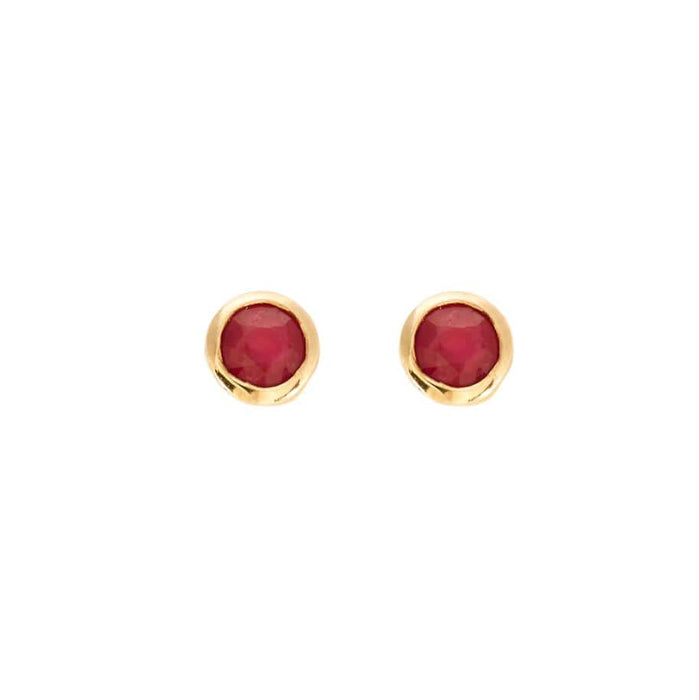 Boucles d'oreilles Puces d'oreilles Rubis et Or Jaune 58 Facettes