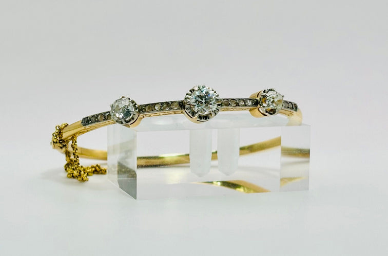 Bracelet Bracelet en or jaune avec diamants anciens 58 Facettes 50269