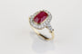 Bague 53 Bague Marguerite 2 Ors Rubis Diamants 58 Facettes