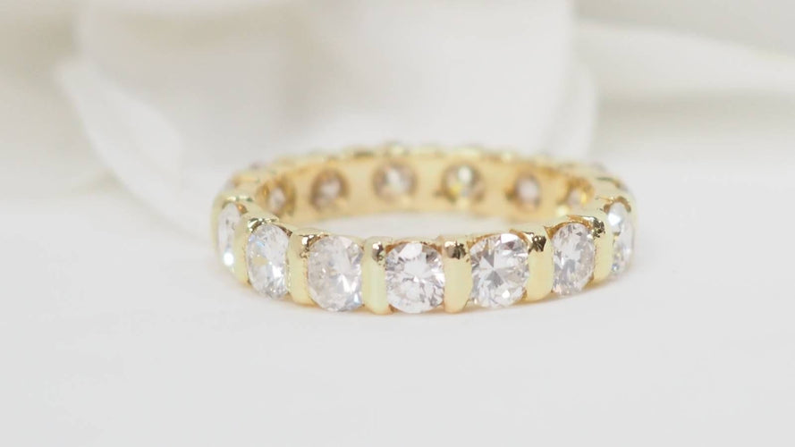 Bague 51 Alliance américaine en or jaune et diamants 2,40cts 58 Facettes 31354