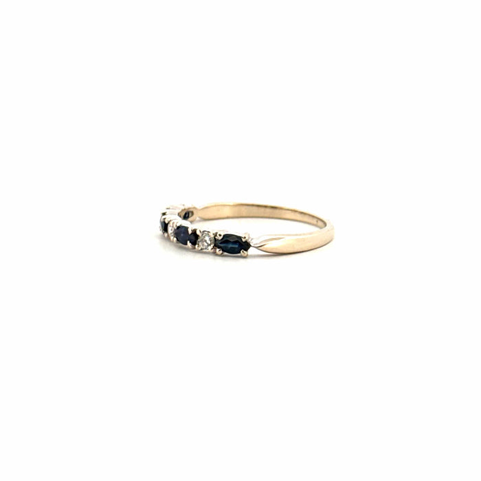 Bague 53 Alliance Demi-Tour Or Blanc 18 k Diamants & Saphirs 58 Facettes 21-GS32177-02