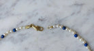 Necklace Cultured pearl and lapis lazuli necklace in yellow gold 58 Facettes