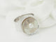 Bague vintage Dinh Van en or blanc et perle de culture