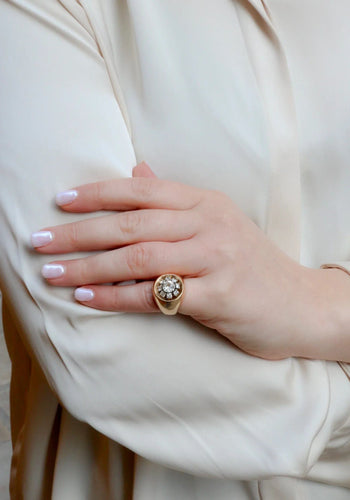 Bague 47 Bague boule en or et diamants 58 Facettes J300