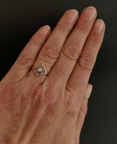 Bague 53 Bague Art Nouveau Diamants. 58 Facettes 1061419