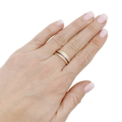 56 Bague Boucheron "My First Quatre", deux ors et acier. 58 Facettes 33324