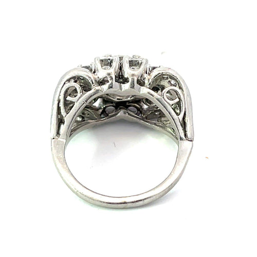 Bague Bague rétro en platine et diamants 2.50ct 58 Facettes