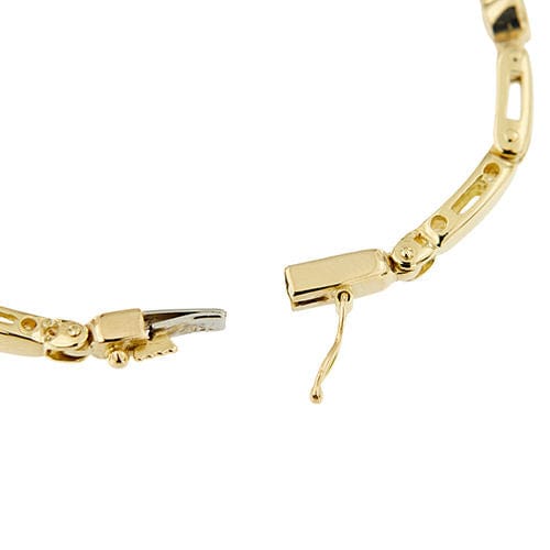 Bracelet segmenté en or jaune orné de saphirs et de diamants