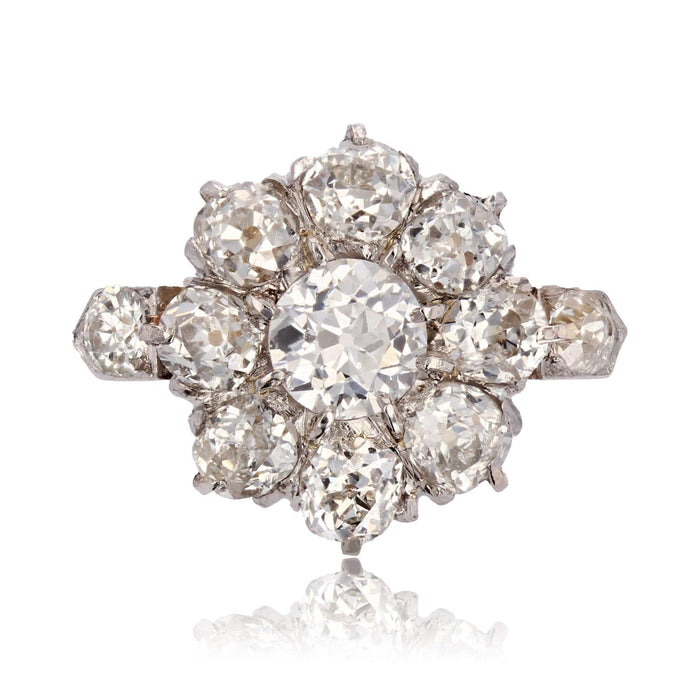 Bague 57 Bague ancienne marguerite de diamants 58 Facettes 24-197