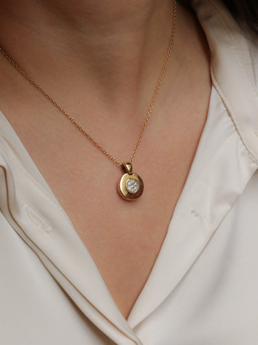 Pendentif Pendentif vintage rond diamants 0,2 ct 58 Facettes J420