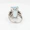 Bague Bague vintage en or blanc 14 carats avec diamants et aigue-marine allongée 11 carats, taille 6 58 Facettes G13670