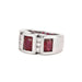 Bague 53 Bague or blanc diamants et rubis 58 Facettes BO/230061/