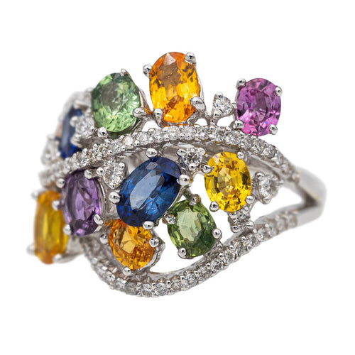 Bague 50 Bague Or blanc Saphir 58 Facettes 2826012CN