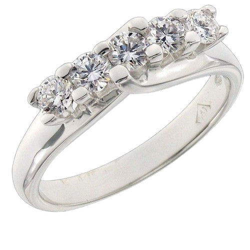 Bague en or blanc 5 diamants