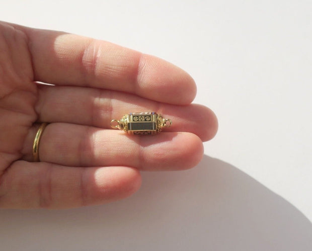 Rare Fermoir ancien émaillé Or rose