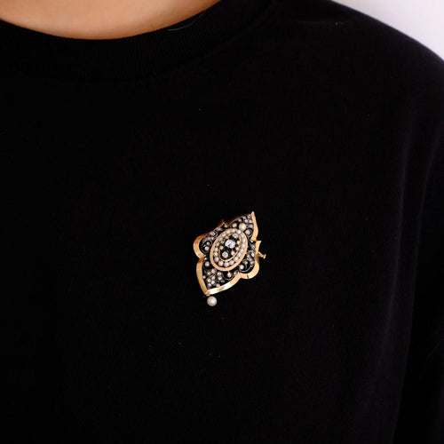 Broche Broche Napoléon III Diamants Perles 58 Facettes 1123552