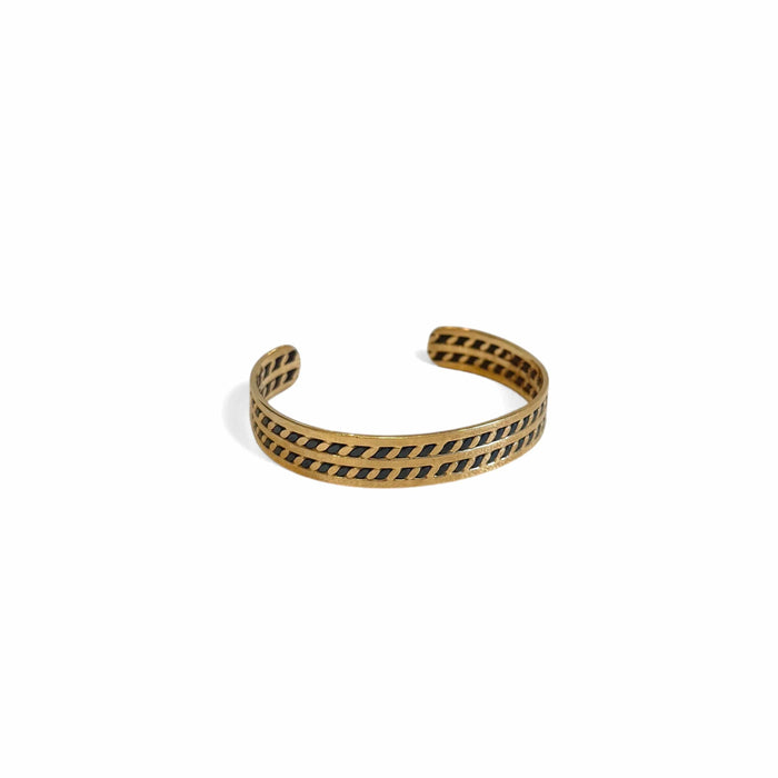 Bracelet Jonc ouvert tressé d'or et d'acier 58 Facettes REF24072-235