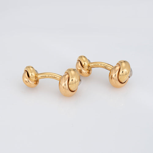 Boutons de manchette CARTIER - Boutons de manchette Trinity Rose jaune, or blanc 58 Facettes G14145