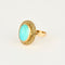 Bague 59 Bague or jaune et turquoise recomposée 58 Facettes PER0066