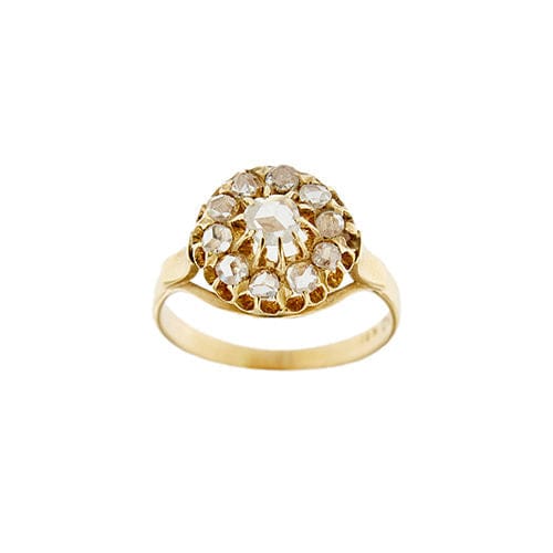 Bague 52 Bague fleur sertie de diamants de 0,65 ct 58 Facettes 36479