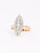 Bague marquise or rose diamants taille rose