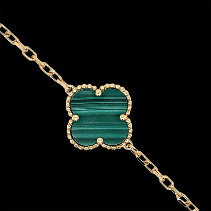 Bracelet Alhambra Green Malachite Gold Bracelet 58 Facettes