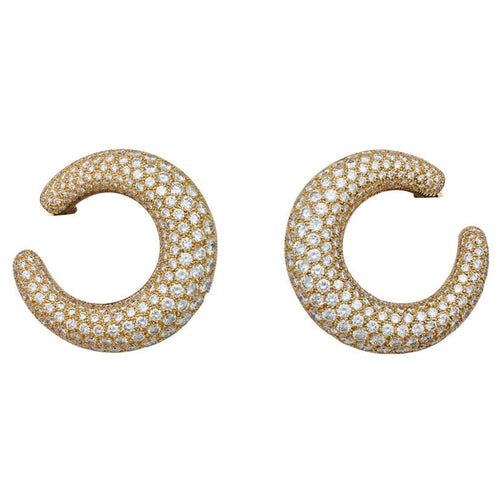 Boucles d'oreilles Boucles d'oreilles Cartier en or jaune, diamants. 58 Facettes 29012