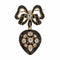 Broche Broche pendentif médaillon émail noir diamants Napoléon III 58 Facettes 24-243