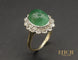 Bague 49.5 Bague Pompadour émeraude cabochon et diamants 58 Facettes A10322