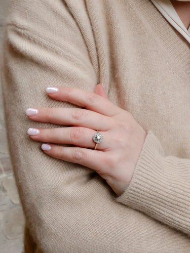 Bague 58 Bague Belle  Époque diamants taille ancienne 0,15 ct 58 Facettes J323