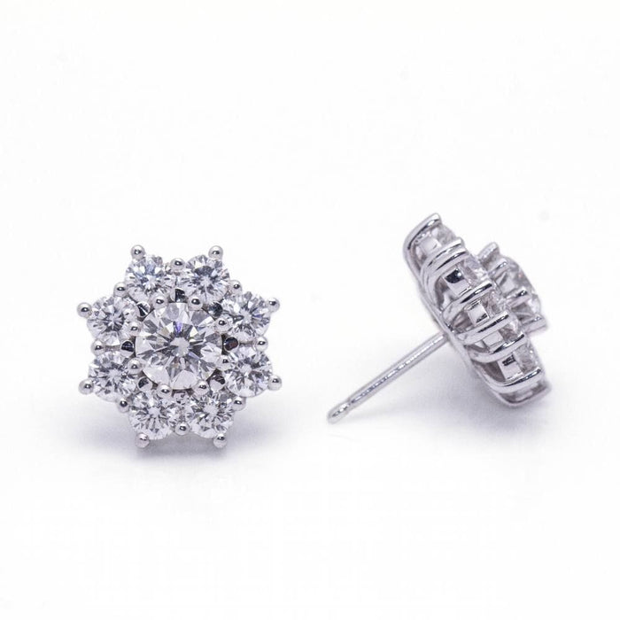 Boucles d'oreilles Boucles d'oreilles ROSETON en or blanc et diamants 58 Facettes D364209LF