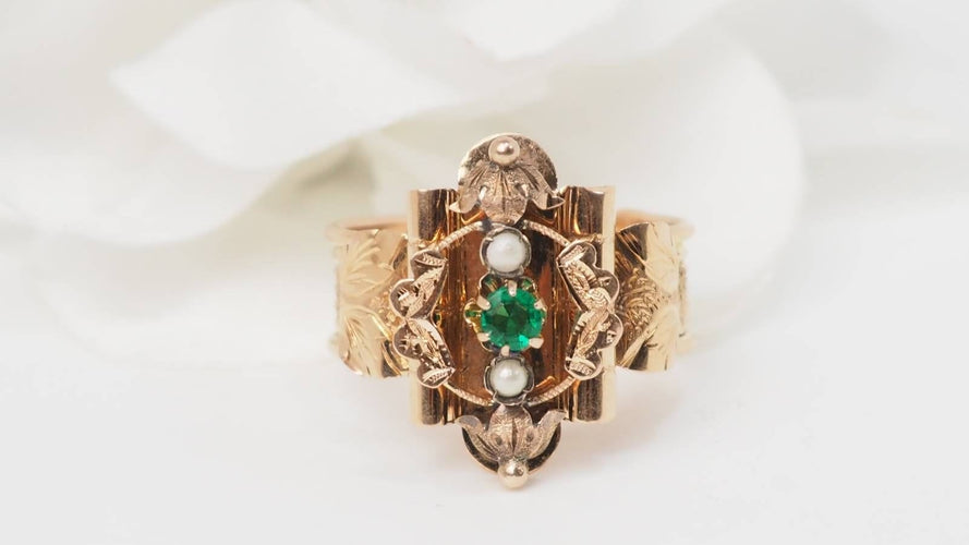 Bague 63 Bague large Fin XIxème en or rose 58 Facettes 32644