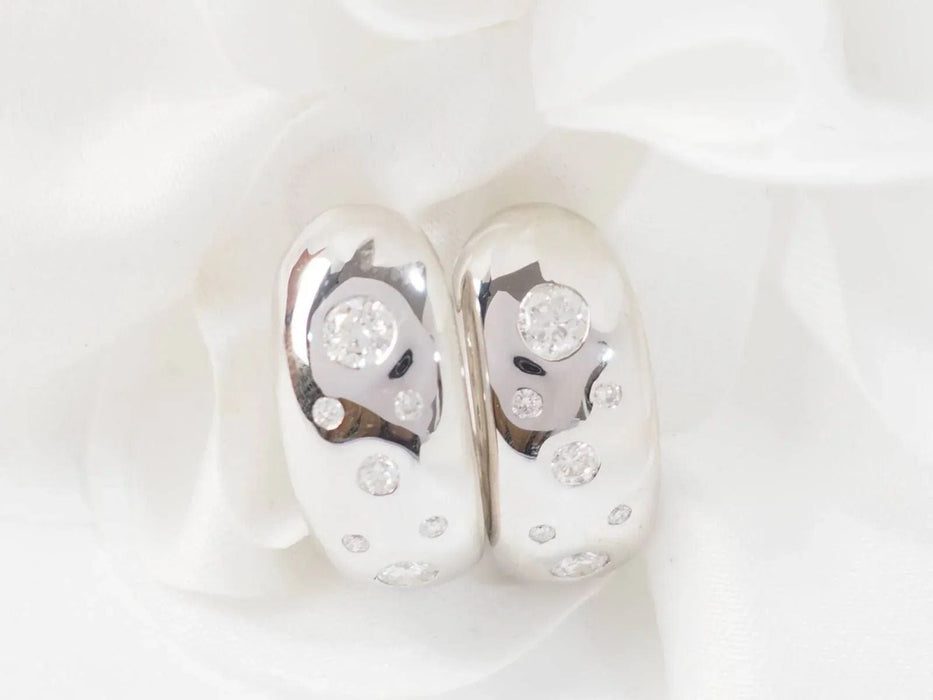 Boucles d'Oreilles En Or Blanc Et Diamants