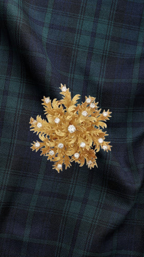 Broche Broche Chardon Or Jaune Diamants 1.20 Carat 58 Facettes BRO71